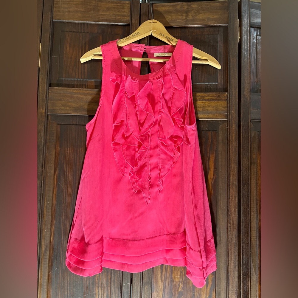Caprice‎ Fuchsia Ruffle Blouse